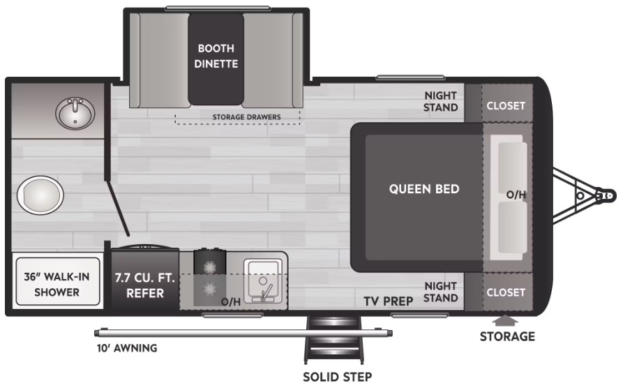 2023 KEYSTONE HIDEOUT 179RB, , floor-plans-day image number 0